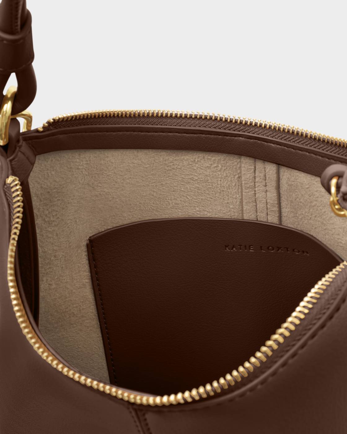 Katie Loxton Hallie Satchel Bag Dark Chocolate