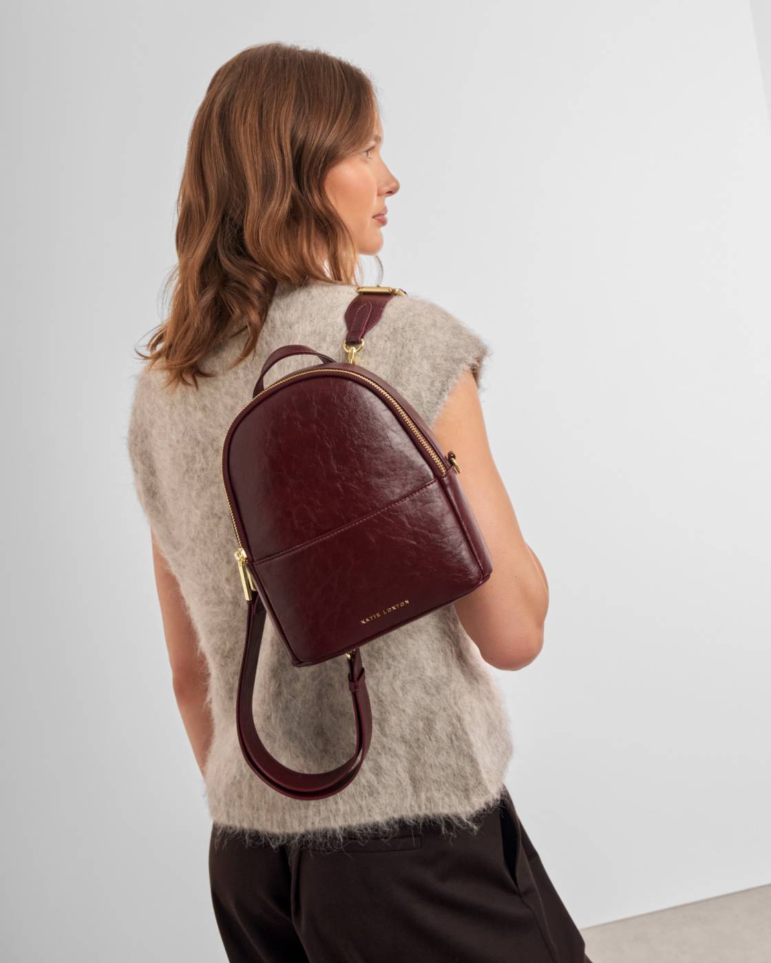 Katie Loxton Mika Small Backpack Cherry Distressed