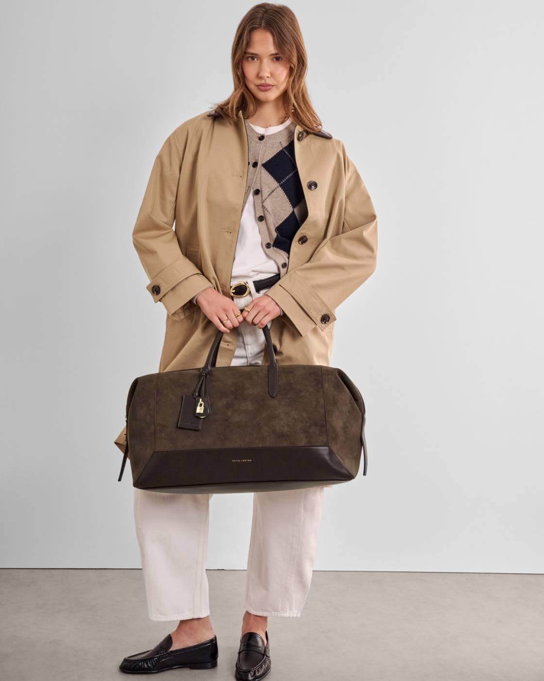 Katie Loxton Charlbury Weekend Bag Bitter Chocolate Suedette