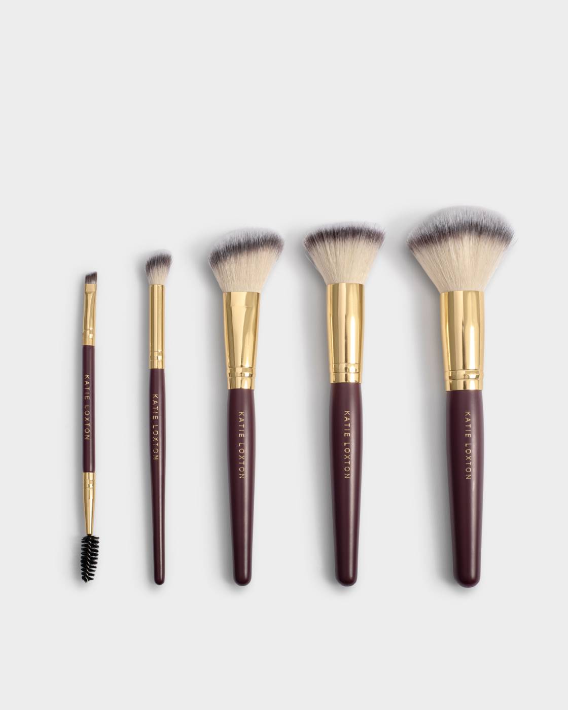 Katie Loxton Make Up Brush Set Cherry Patent Crackle