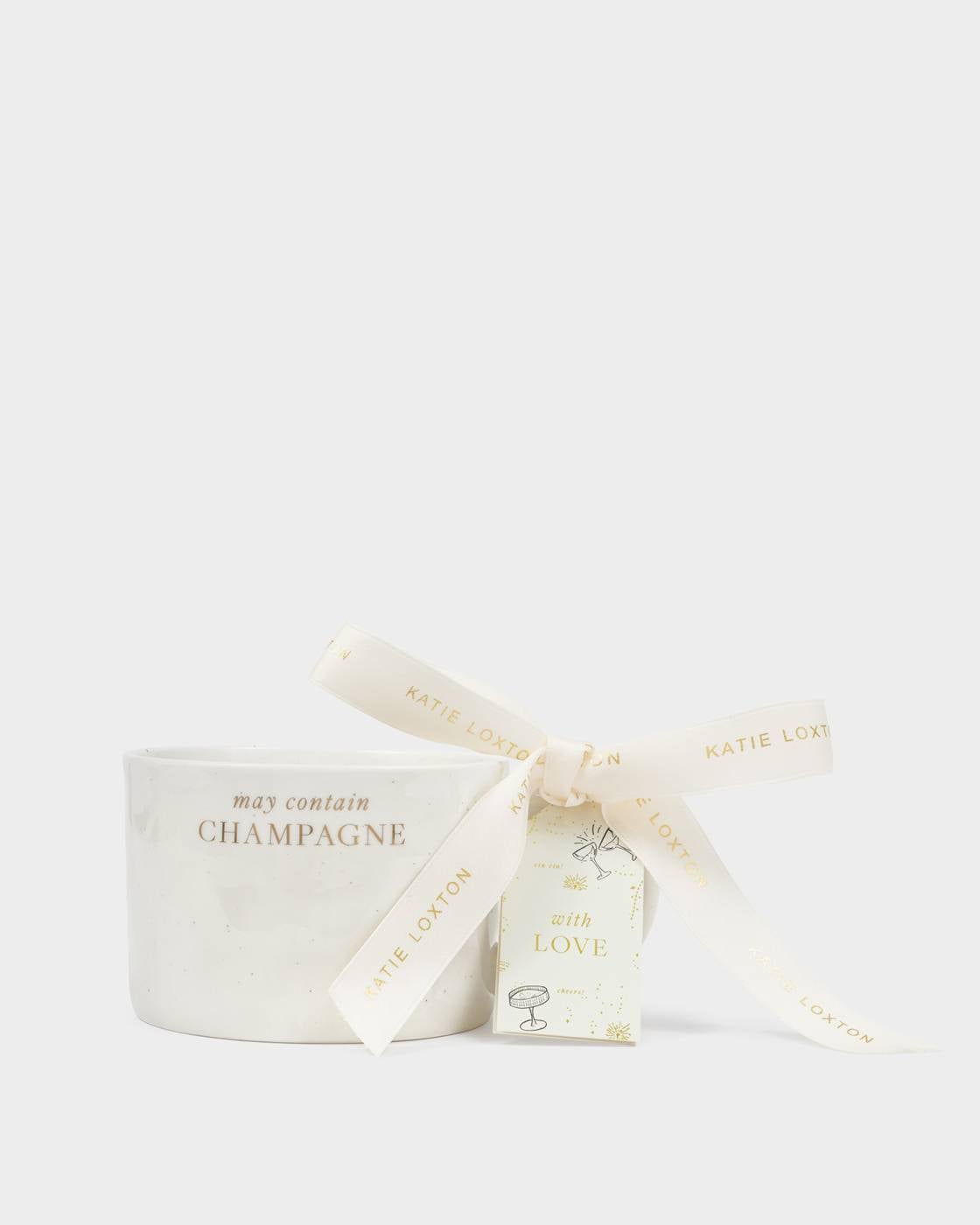 Katie Loxton Speckled Sentiment Mug With Tag May Contain Champagne