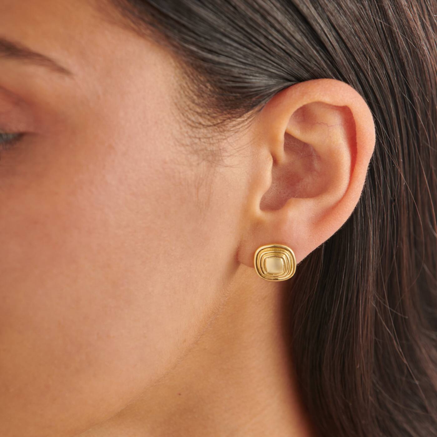 Katie Loxton Sofia Button Stud Earrings Gold Coated