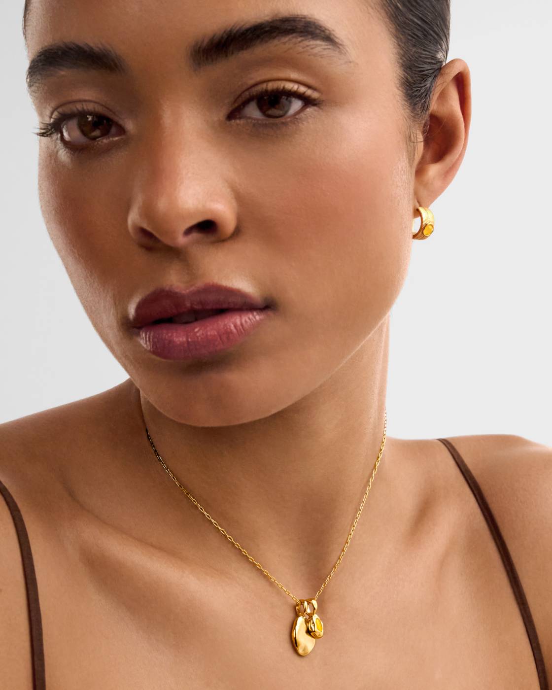 Katie Loxton Birthstone Necklace November Yellow Quartz