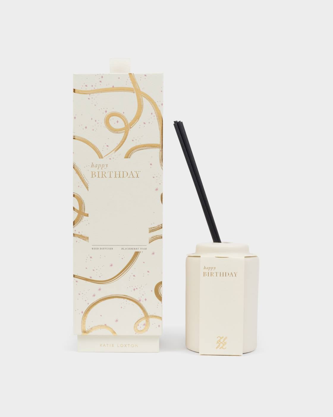 Katie Loxton Ceramic Sentiment Reed Diffuser Happy Birthday Blackberry Noir