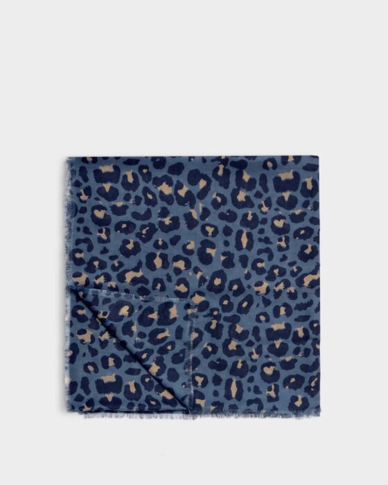 Katie Loxton Printed Scarf Leopard Navy