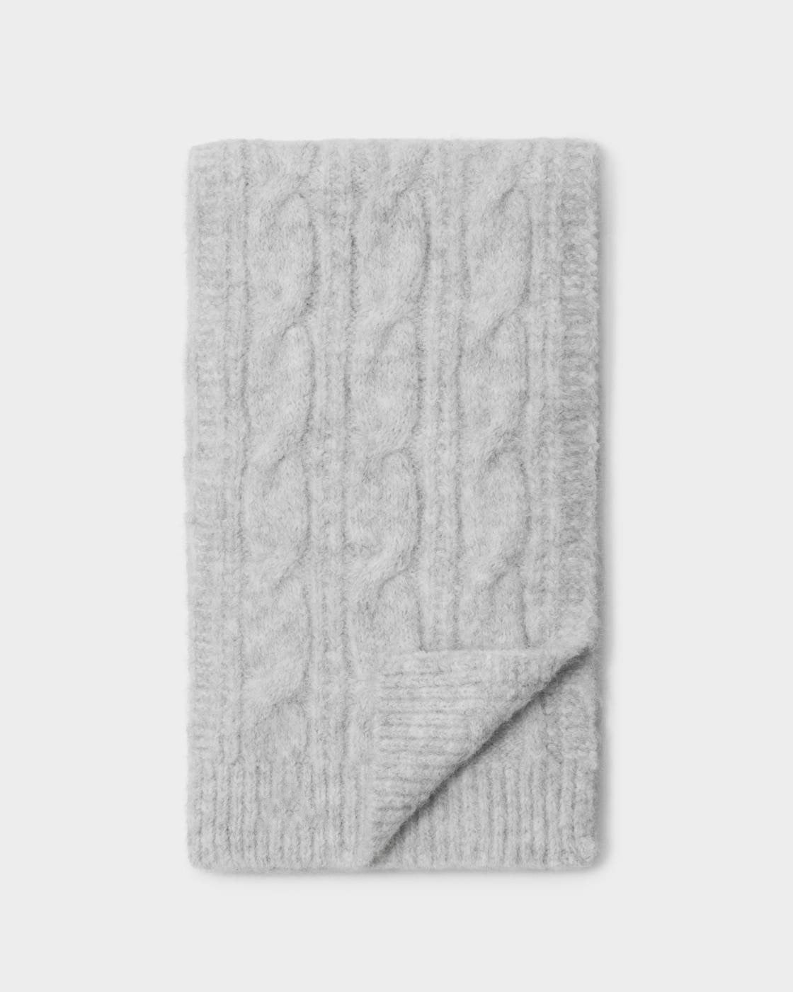 Katie Loxton Cable Knit Scarf Light Grey