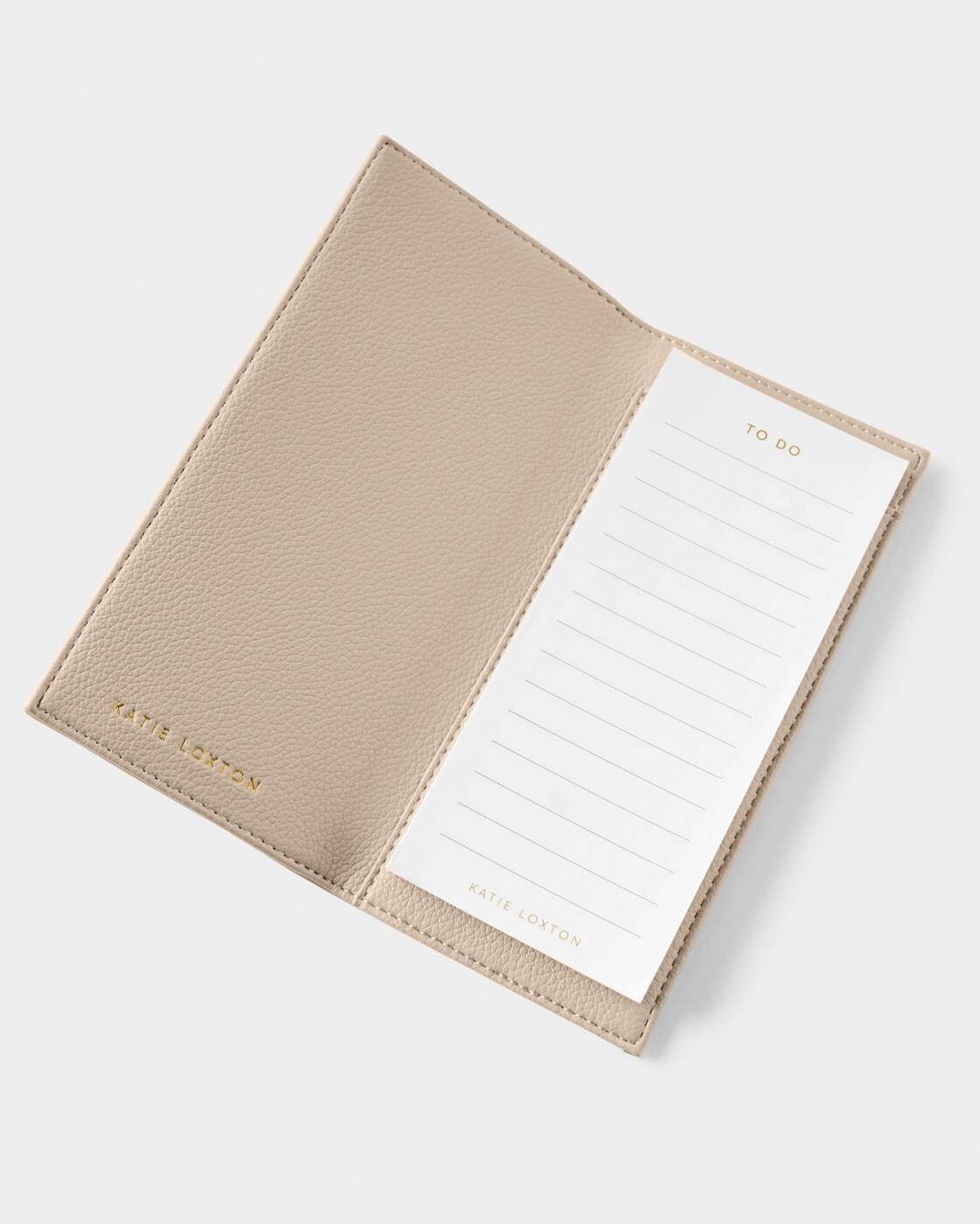 Katie Loxton Slim Notebook Cover Notes, Plans, Goals Light Taupe