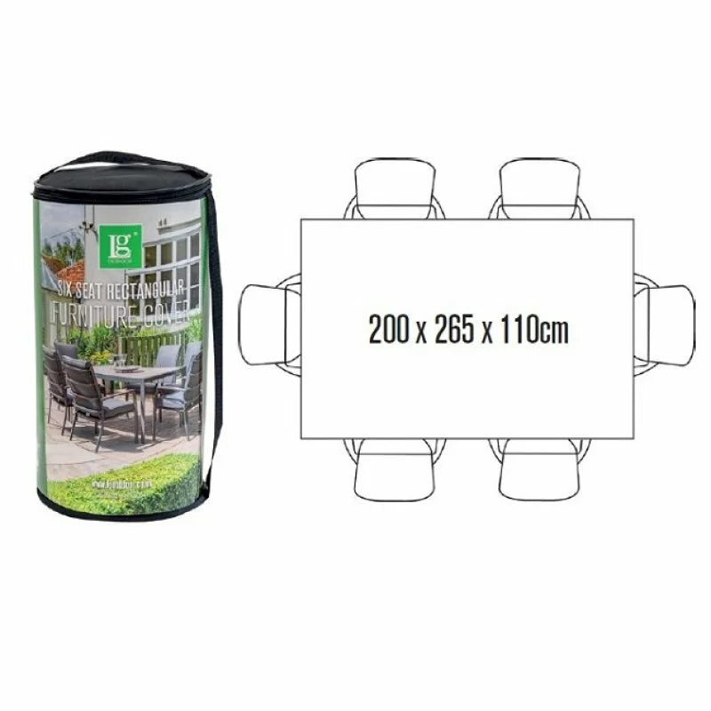 Leisuregrow Deluxe 6 Seat Rectangular Dining Set Cover