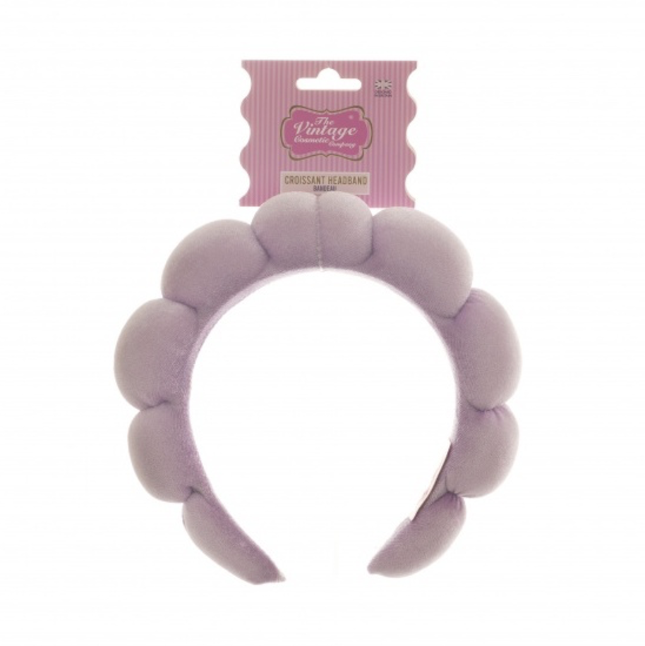 Vintage Cosmetic Croissant Headband Lilac Velvet