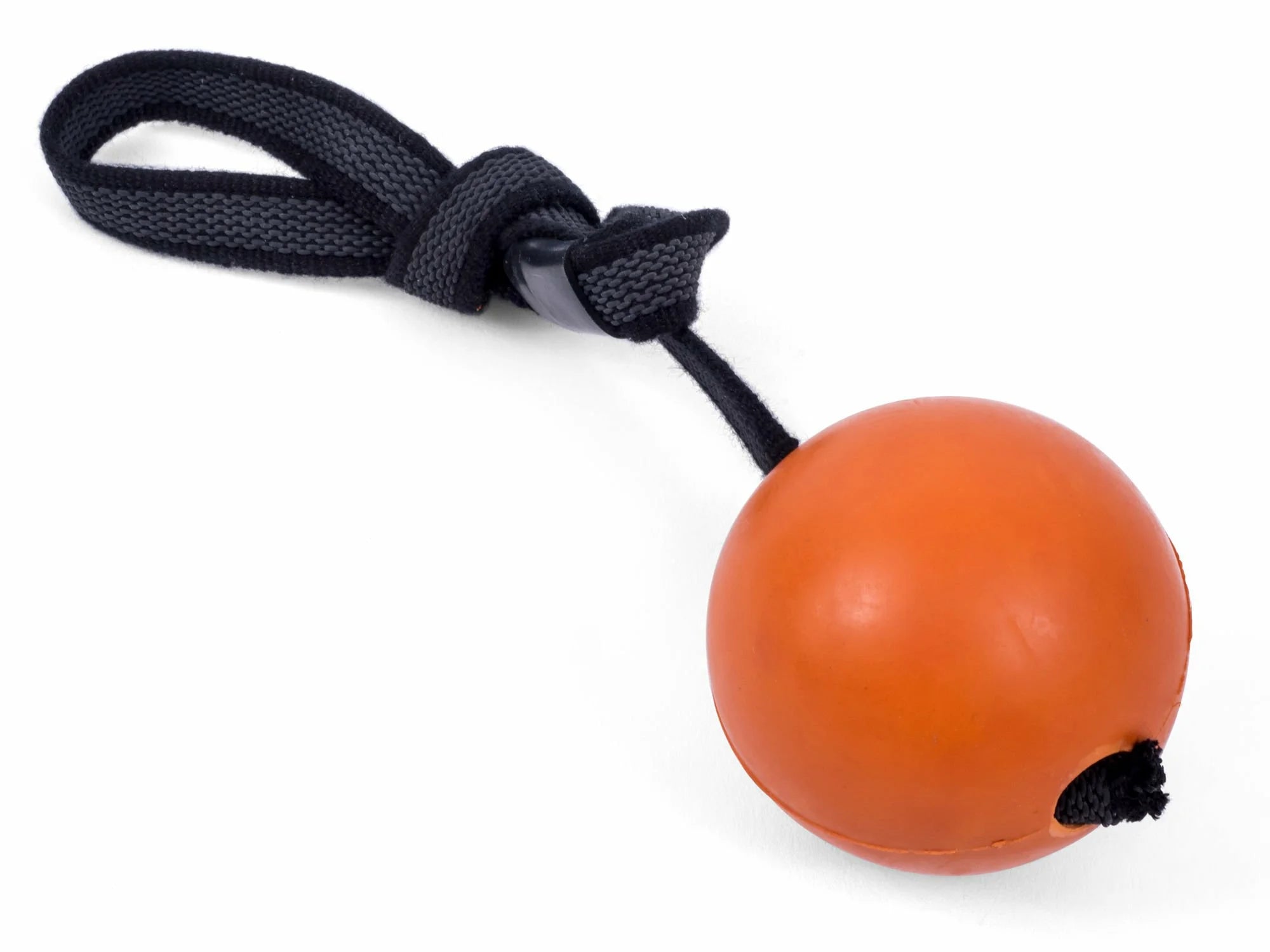 Petface SS Solid Rubber Rope Ball - MED